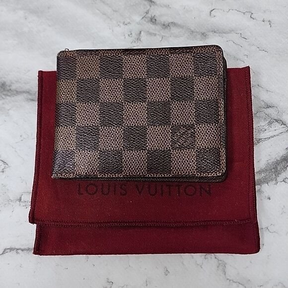 Authentic Louis Vuitton Damier Ebene Bi-fold Men's Wallet - Picture 1 of 6